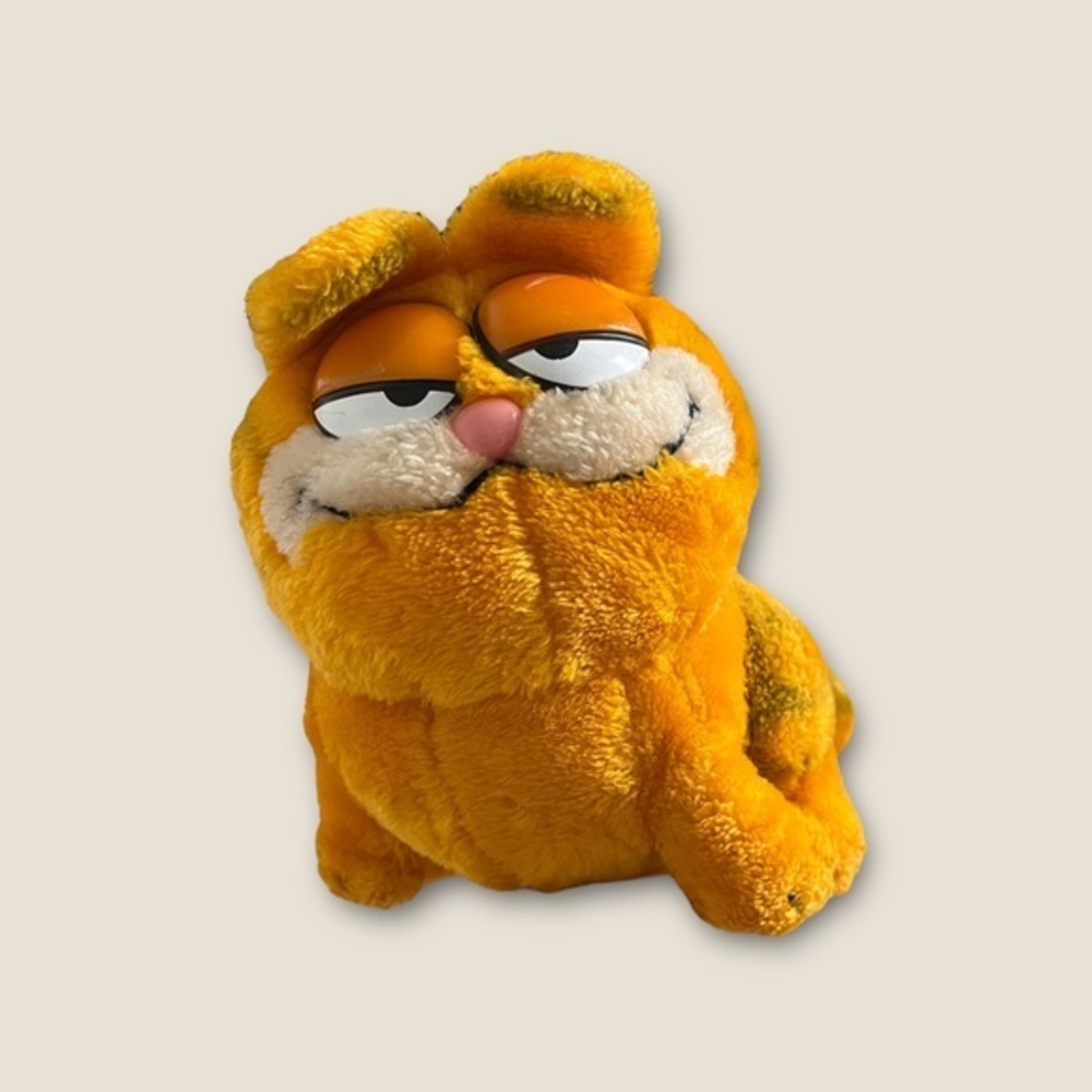 VINTAGE 1981 GARFIELD SUPER FAT CAT PLUSH DOLL BY DAKIN 11" STUFFED ANIMAL TOY!